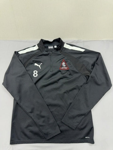 Puma Aztec Soccer Jersey #8 Black Zip Long Sleeve Men's C