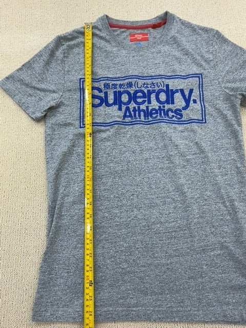 Superdry Men's Grey Marl Athletic T-Shirt Short Sleeve Relaxed Fit