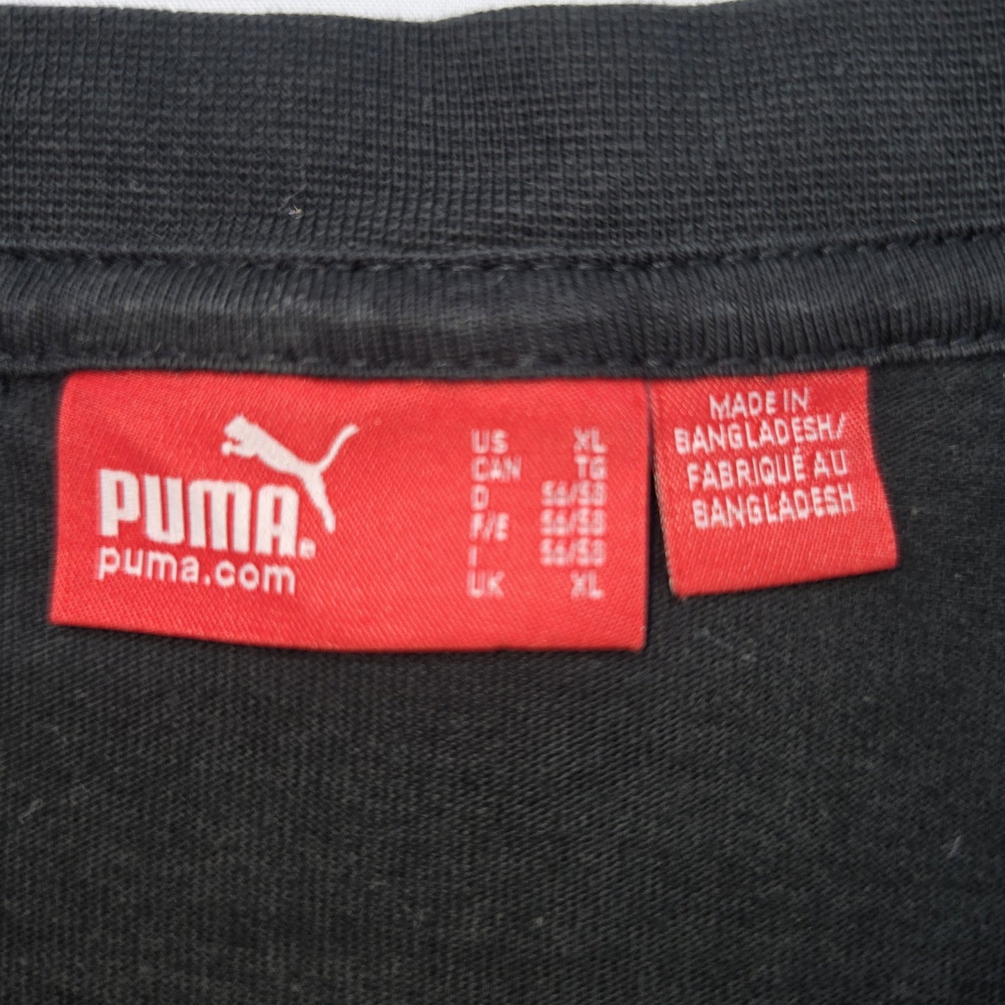 PUMA Men's Black Graphic Logo Cotton T-Shirt Size XL Regular Fit
