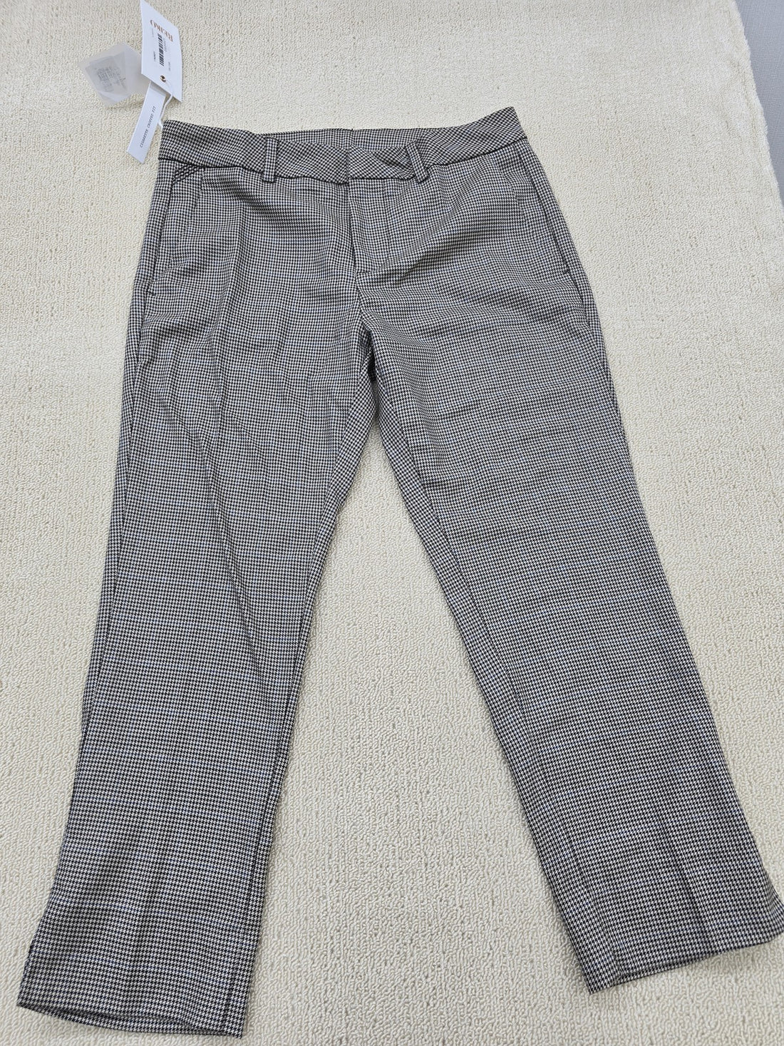 Reiko Laura Fancy Grey Houndstooth Cigarette Pants Sz 27 Women NWT