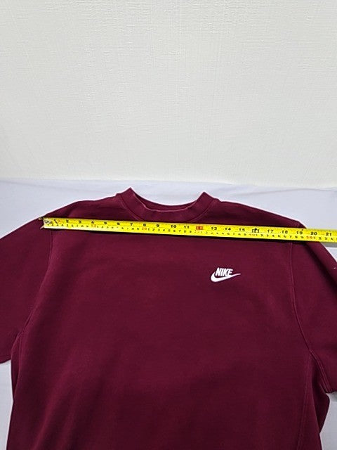 Nike Crewneck Fleece Sweatshirt Maroon M Long Sleeve Swoosh