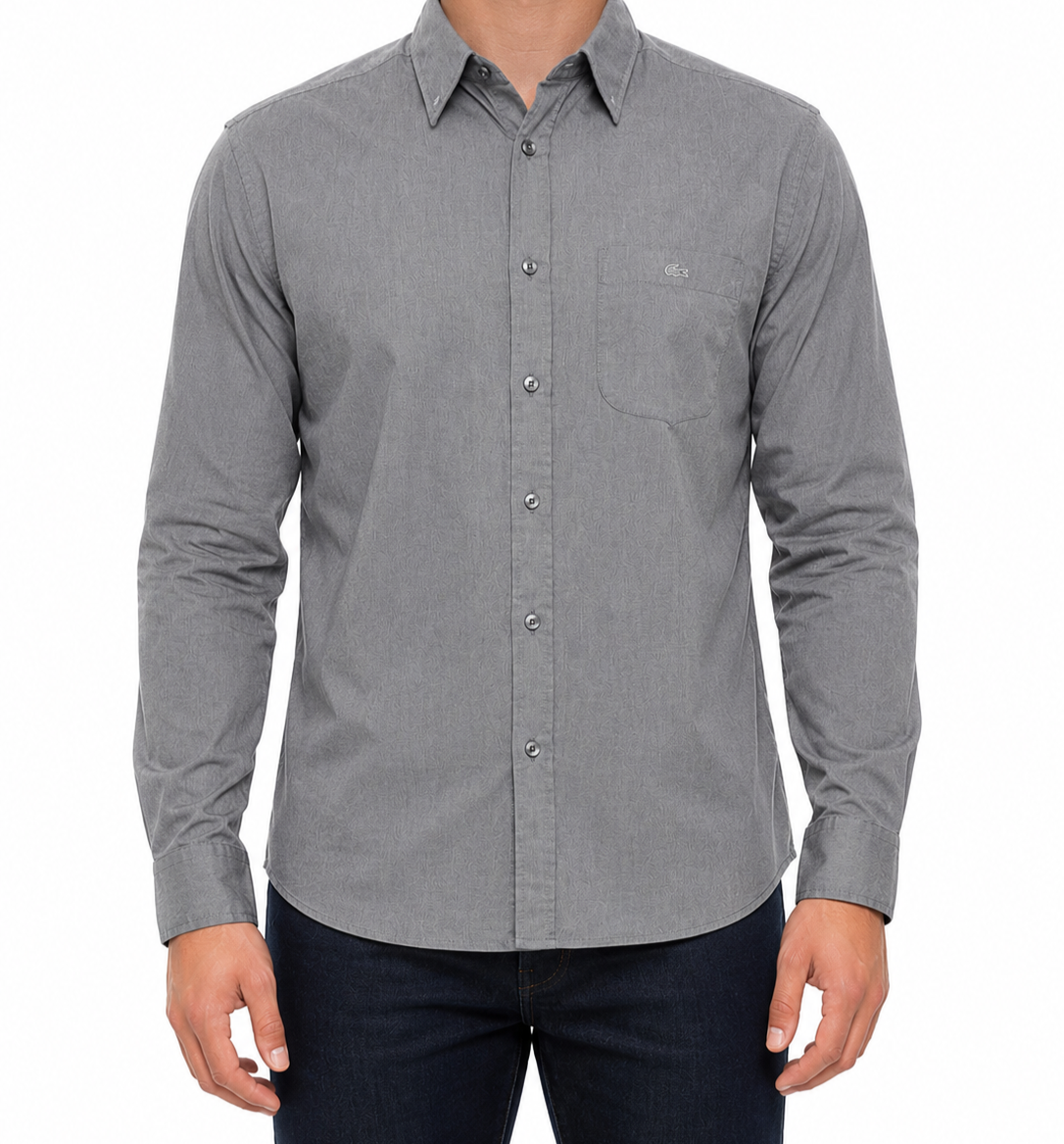 Lacoste Men Gray Shirt size 44 product image 1