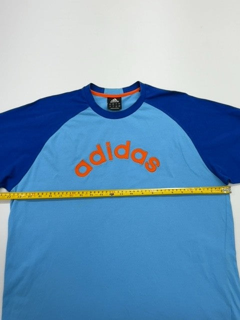 adidas Boys Light Blue Sports T-Shirt Size L Regular Crew Neck