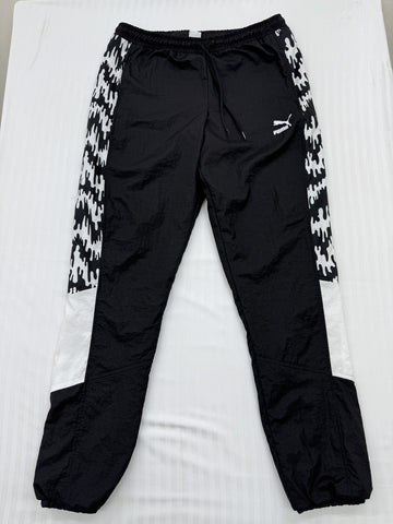 Puma Men's Black White Track Pants Size M Relaxed Fit