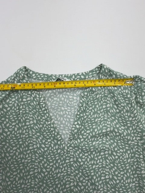 Only Life Green Floral A-Line Midi Dress S Casual Spring