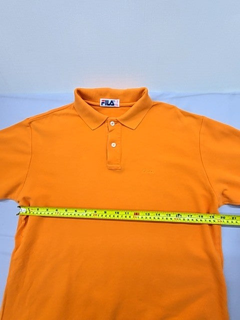 Fila Orange Cotton Polo Shirt Men's XL Short Sleeve Button 48" Chest