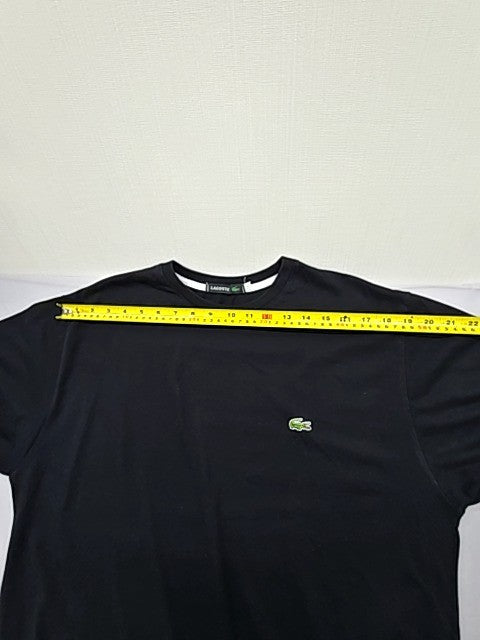 Lacoste Men's XL Black Cotton Short Sleeve Crew Neck T-Shirt Croc Logo
