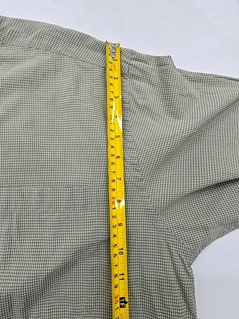 Nautica Men's Gray Checkered Dress Shirt 16x34/35 100% Cotton