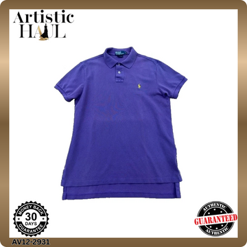 Polo Ralph Lauren Men's Purple Cotton Polo Shirt Size M Custom Fit