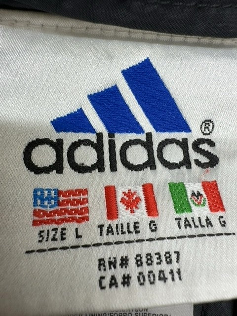 Adidas Unisex Grey Track Jacket Size L Activewear Zipper Nylon