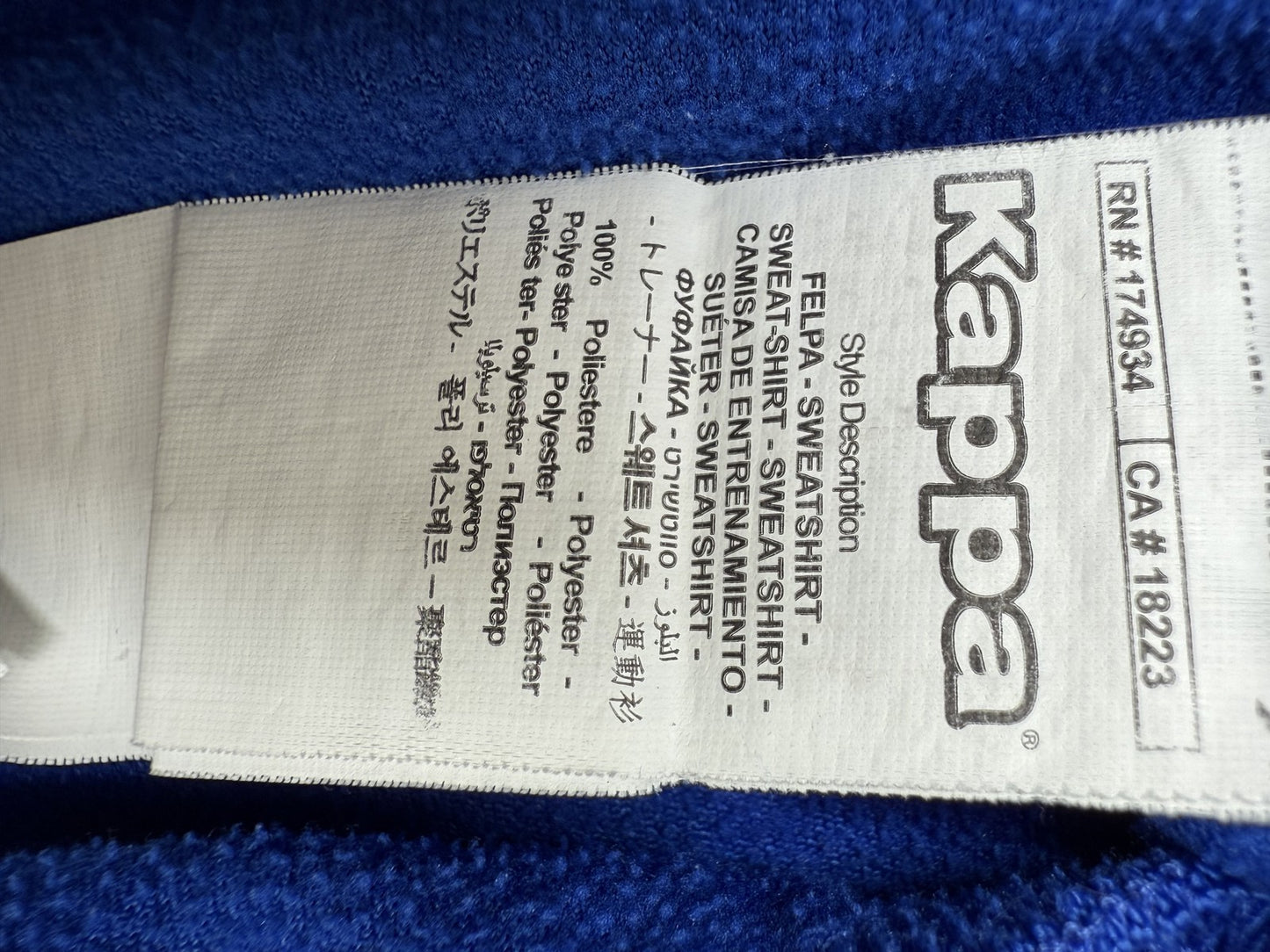 Kappa Men's Blue Track Jacket Med Full Zip Vintage Polyester