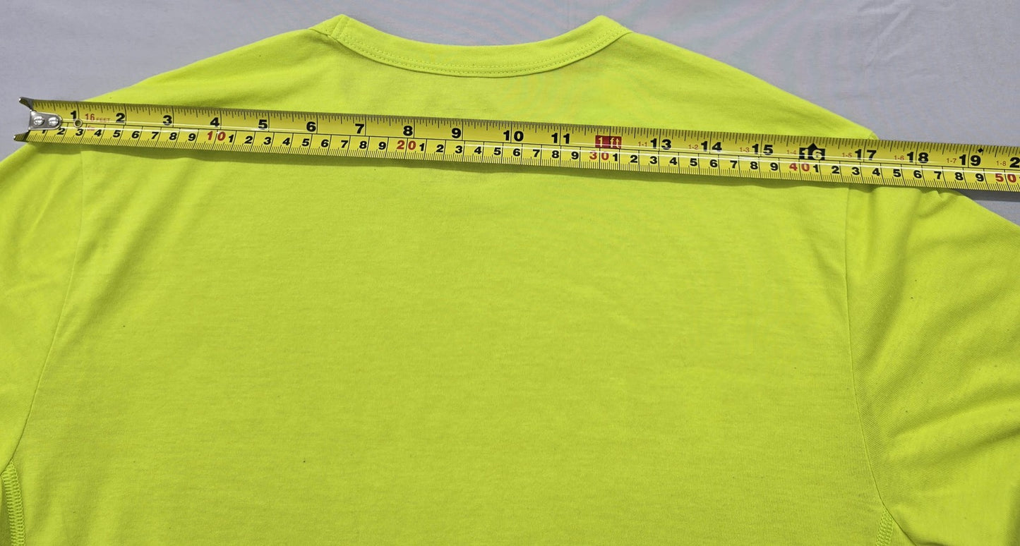 Champion Men's Neon Lime Green T-Shirt Small Cotton Crew Neck