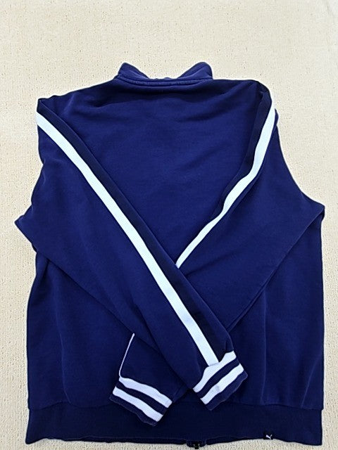 Puma Vintage Navy Blue Track Jacket XL Men Full Zip White Stripes