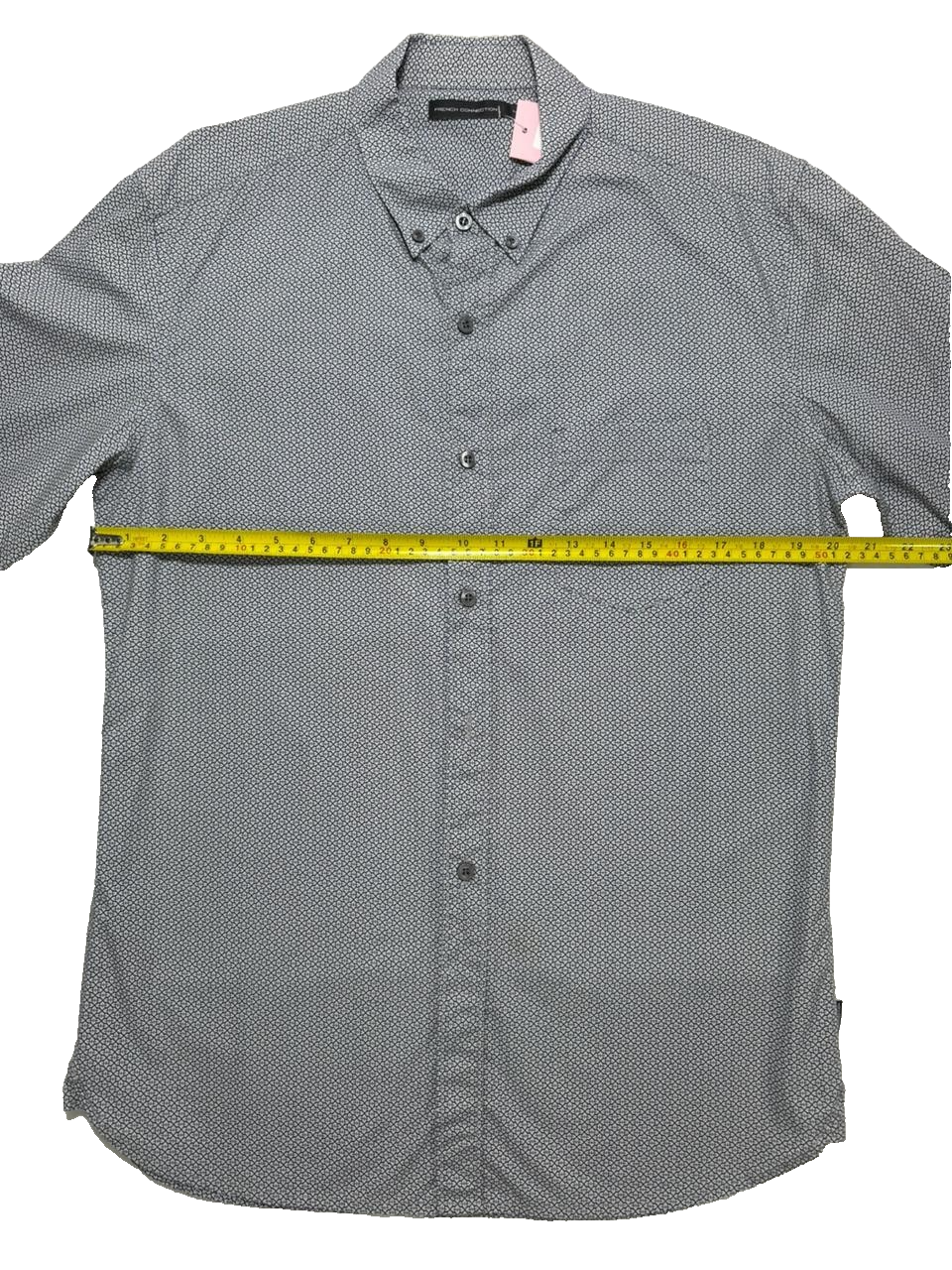 French Connection Men's Shirt - Dark Navy Ditsy Slim Long Sleeve Formal - Size M