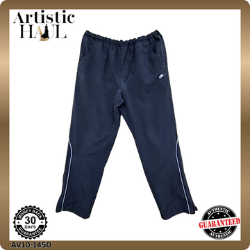Nike Men's Black Woven Track Pants XXL Drawstring White Piping