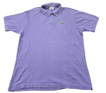 Lacoste Men's Purple Polo Shirt Short Sleeve Size L Cotton Pique