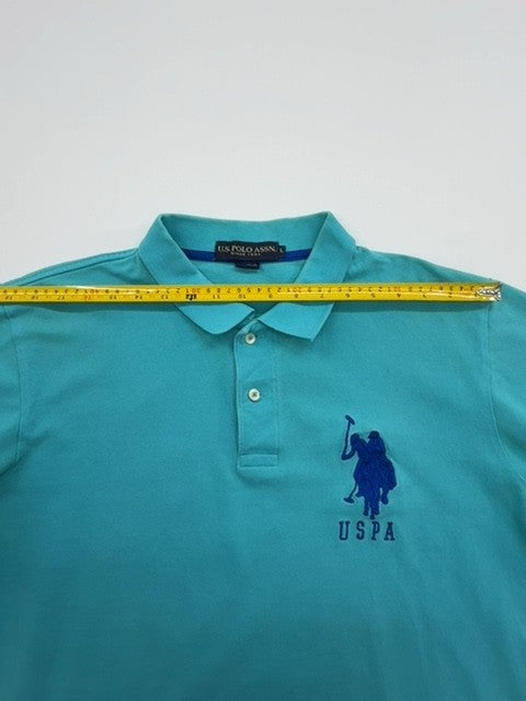 U.S. Polo Assn. Boys Turquoise Polo Shirt Size L Regular Condition