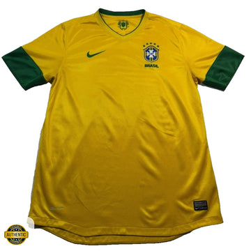 Nike Brazil National Team Soccer Football Jersey Shirt Yellow Green Authentic L