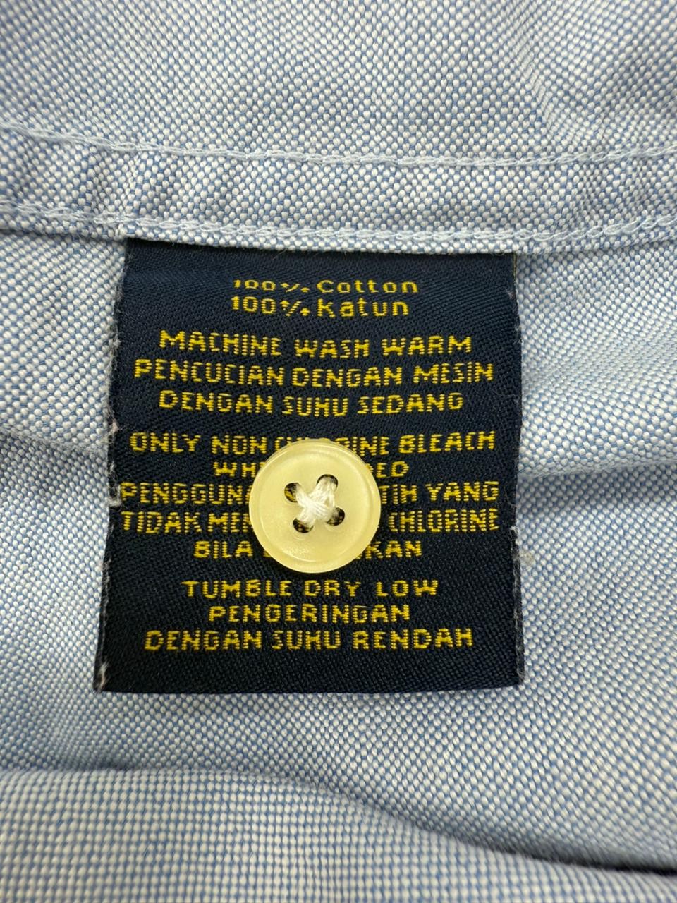Polo Men's Light Blue Button-Down Shirt Size 15 Cotton Pony Logo