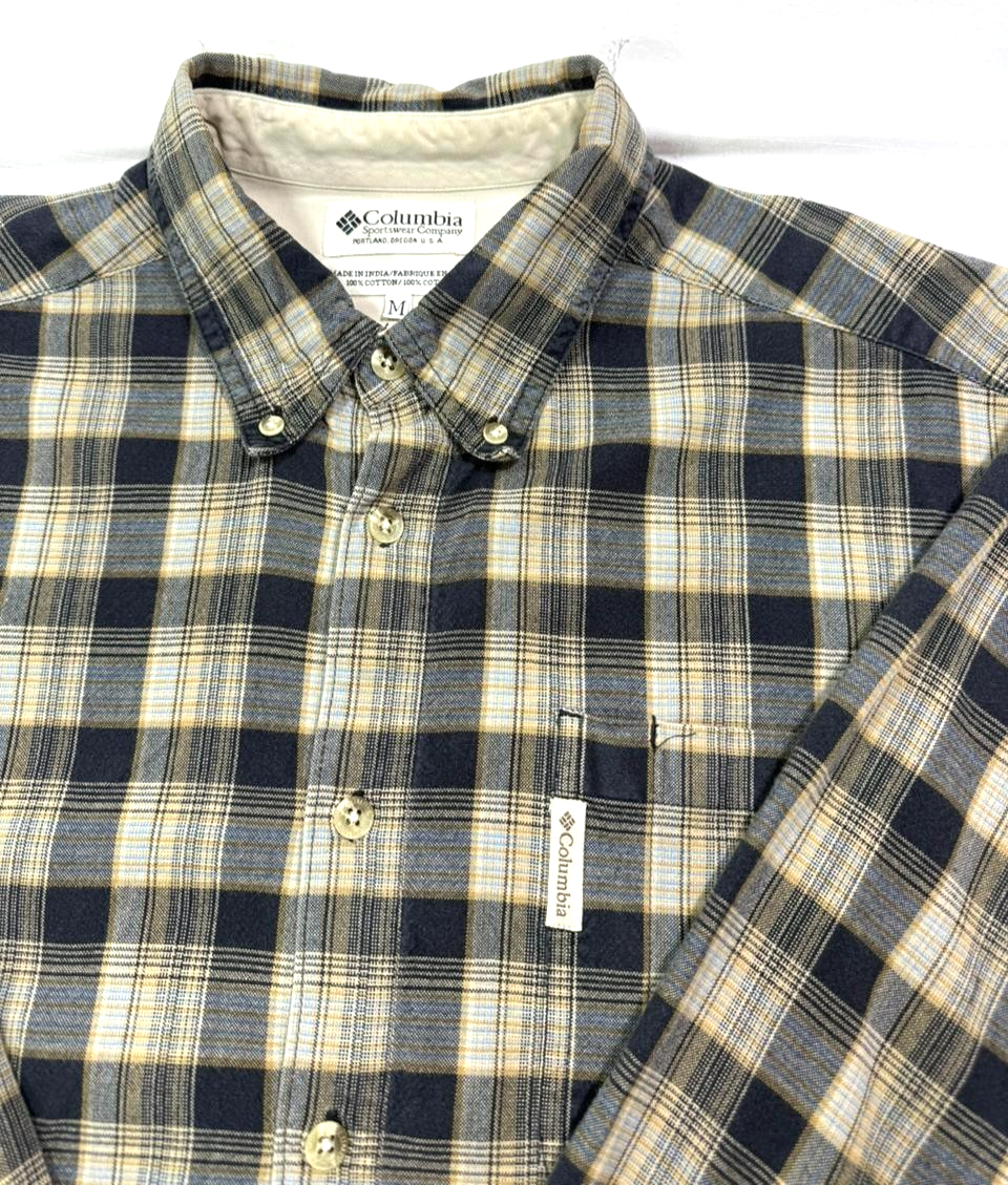 Columbia Men's Long-Sleeve Button-Up Plaid Shirt In A Brown And Beige - Size M