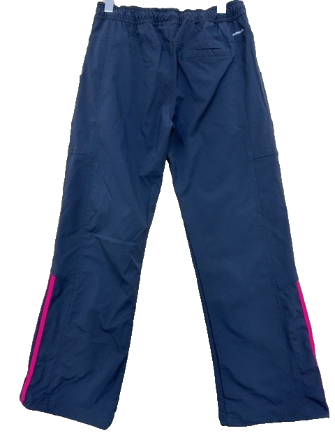 Adidas Women's Navy Track Pants Pink Stripes Side Pockets Size M