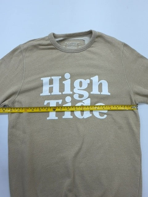 Pull&Bear Boys Tan Graphic Crew Sweatshirt Size S Pullover
