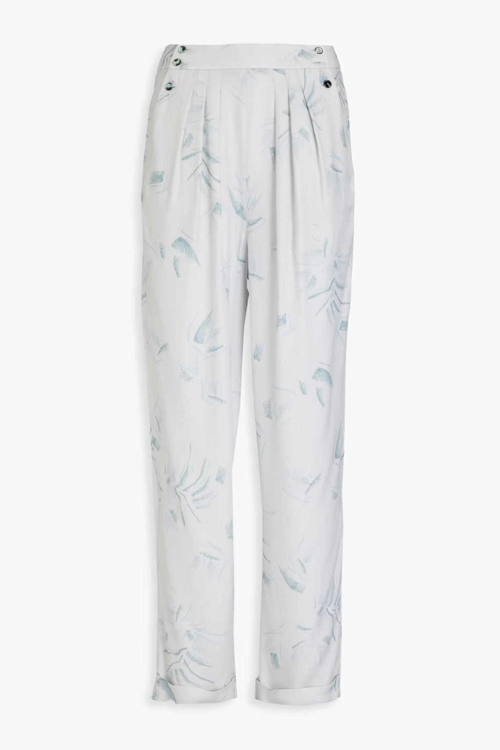 BNWT Giorgio Armani Printed Jacquard Tapered Pants In A Light, Cream-Hued Color