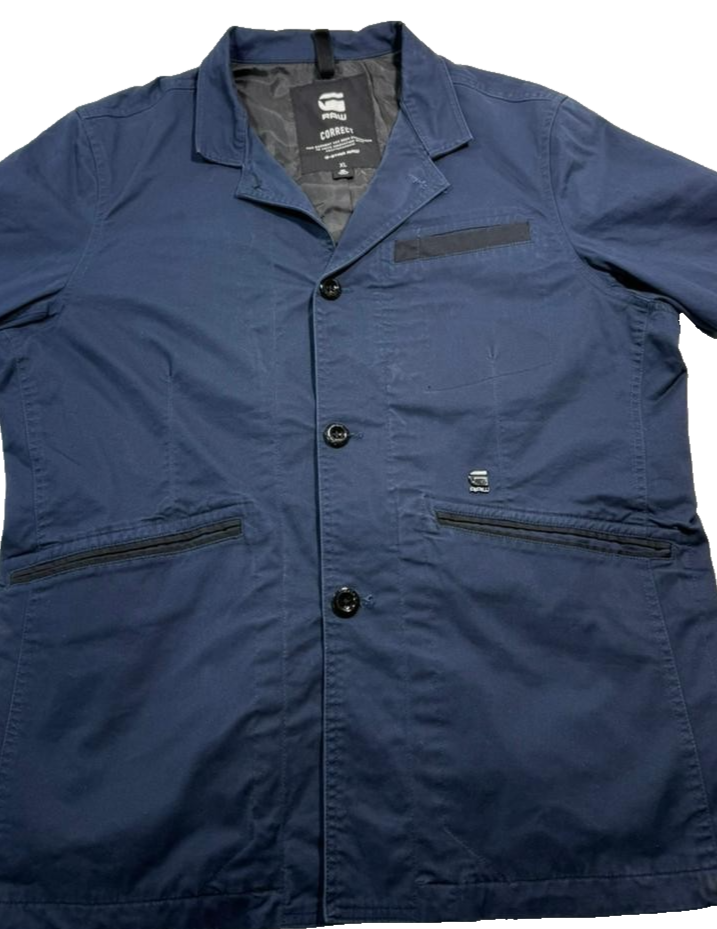 G-Star Raw Men's Blue Button Front Jacket Coat Size XL
