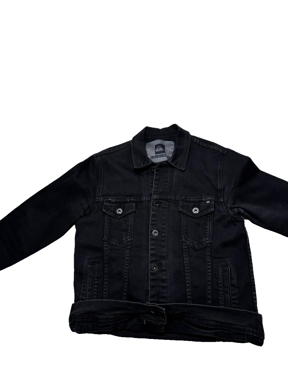 Quicksilver Button Up Black Denim Jacket - Size M