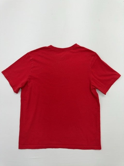 Nike Boys Red Athletic T-Shirt Size L Crew Neck Logo Jersey Regular