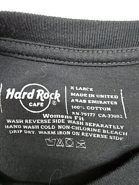 Hard Rock Cafe Women's Black XL Cotton T-Shirt Short Sleeve Crewneck
