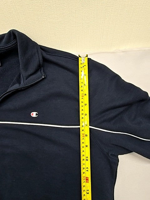 Champion Men's Full-Zip Hoodie Navy 2XL Jersey Cotton-Poly