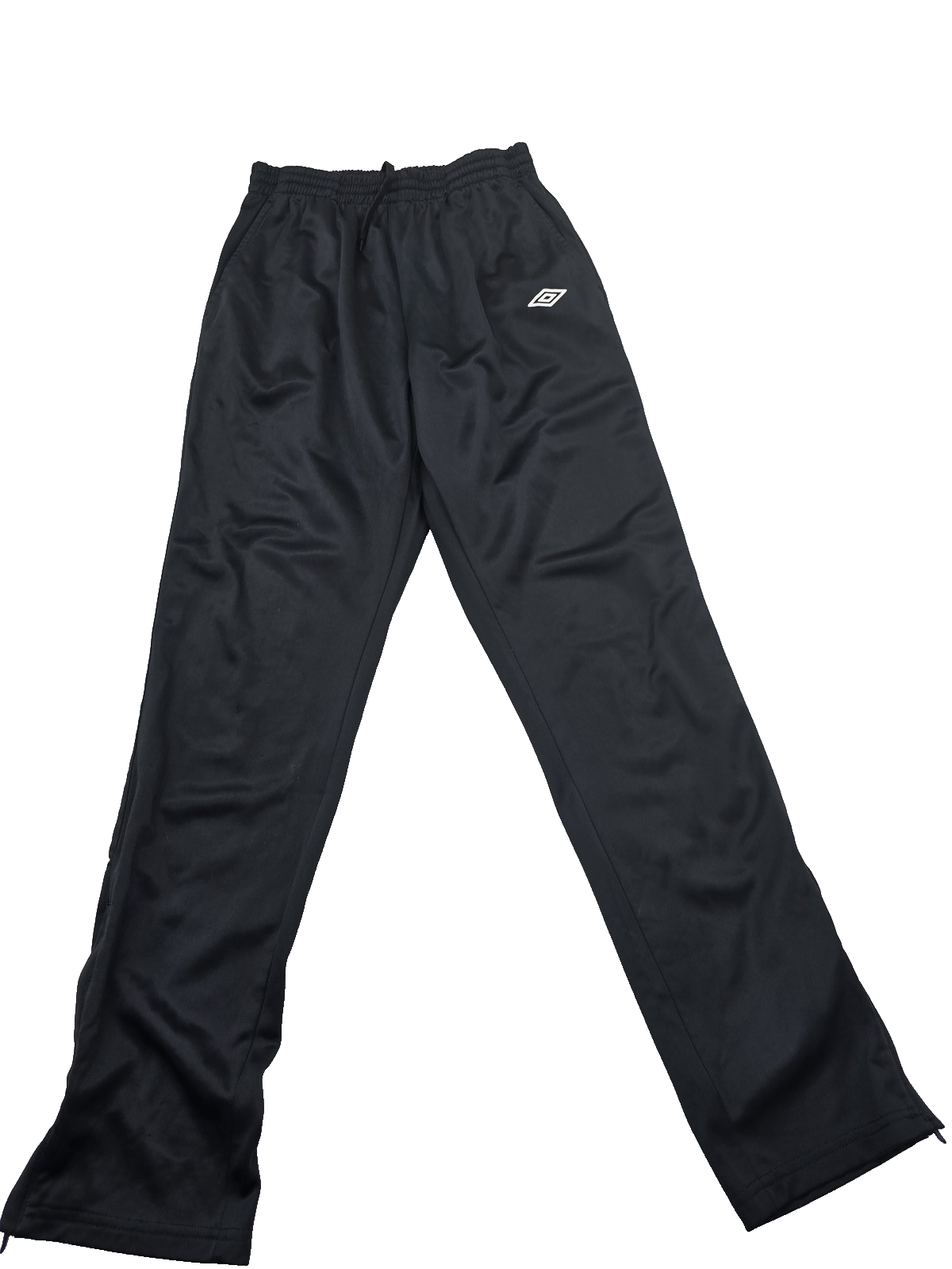 Umbro Men's Black Track Pants L Regular Fit Drawstring Tapered