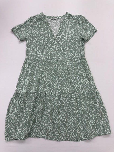 Only Life Green Floral A-Line Midi Dress S Casual Spring