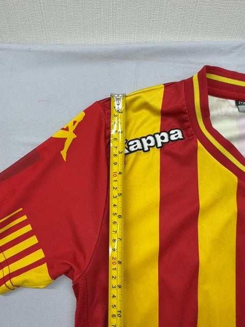 Kappa Men's Red Yellow Striped Football Jersey V-Neck Size M