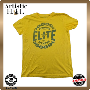 Reebok CrossFit Yellow Cotton T-Shirt M Short Sleeve Round Neck