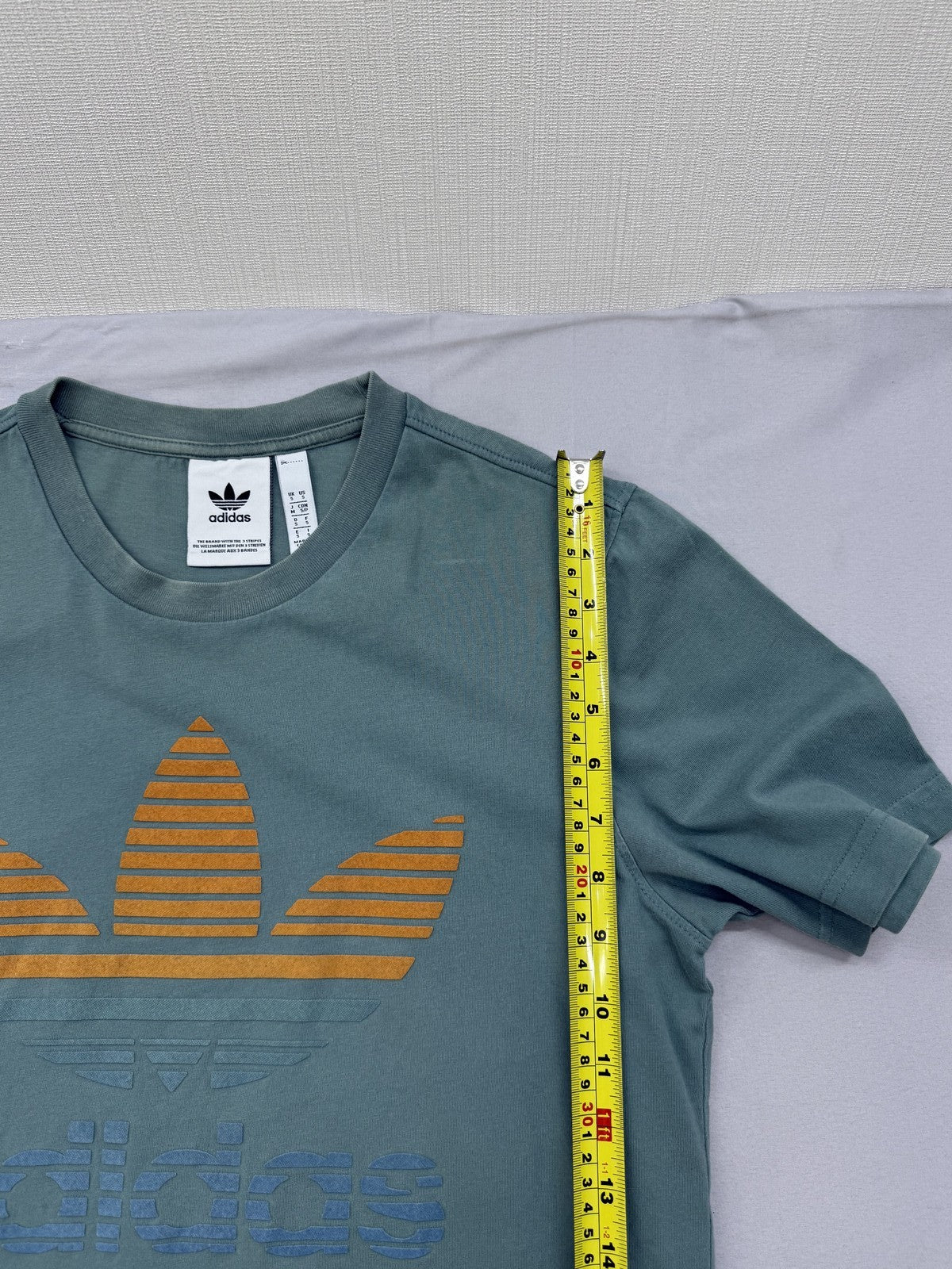 Adidas Men's Green Originals T-Shirt Trefoil Logo Crew Neck S