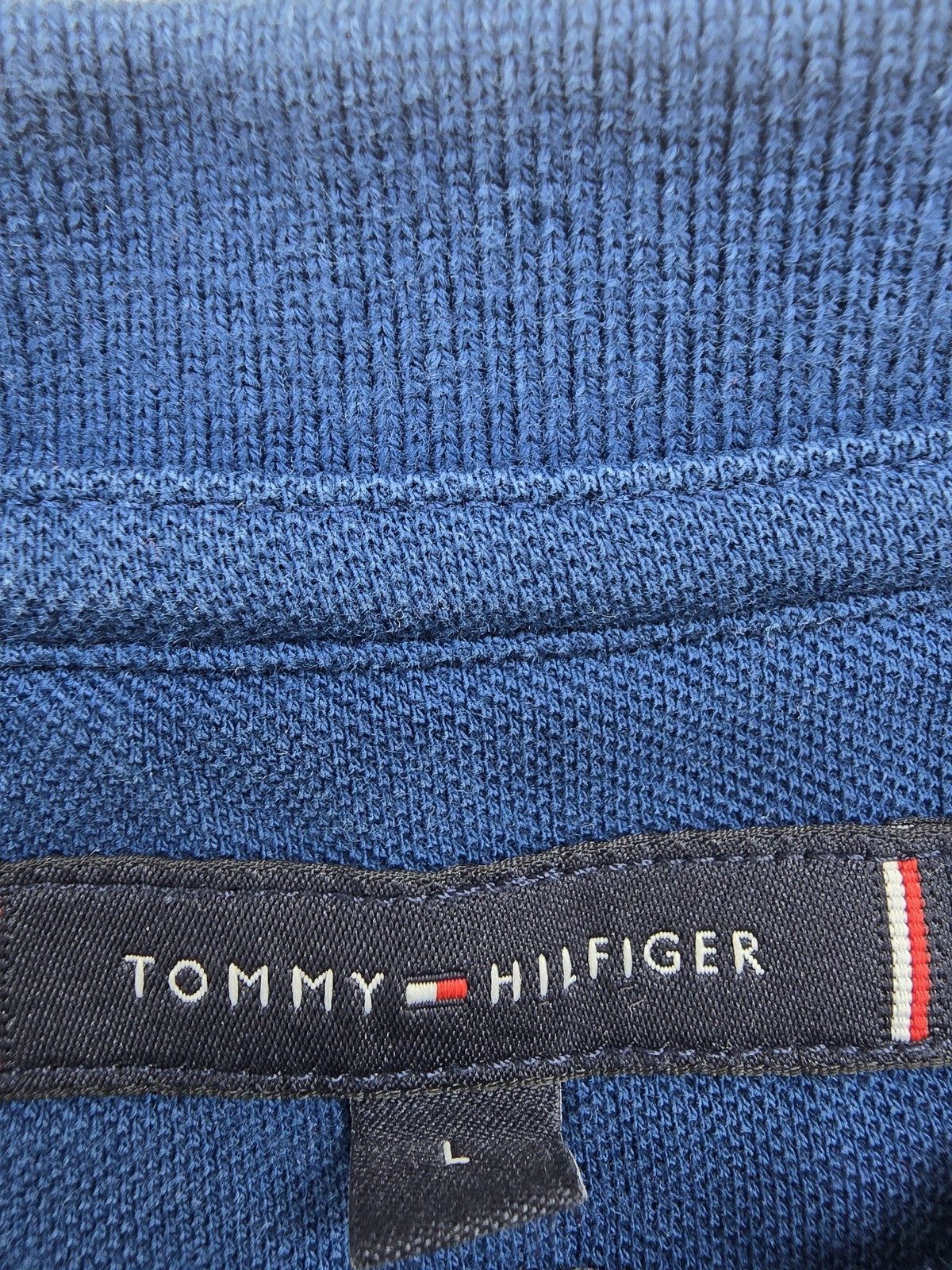 Tommy Hilfiger Men's Navy Slim Fit Short Sleeve Polo L Cotton