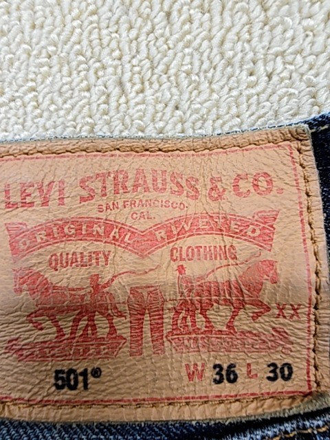 Levi's Men's 501 Straight Medium Blue Jeans 36x30