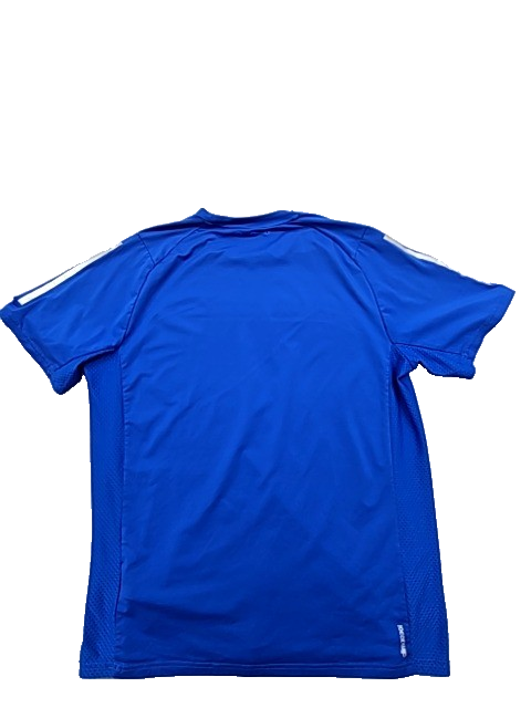 Adidas Men's Climacool Blue T-Shirt L Moisture Wicking 3-Stripes