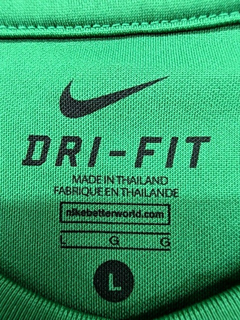 Nike Green Soccer Jersey L Dri-FIT Short Sleeve Crewneck