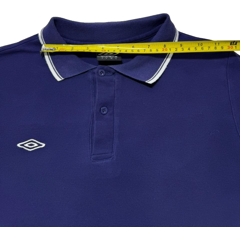 Umbro Men's Blue Short Sleeve Polo Shirt - Size L
