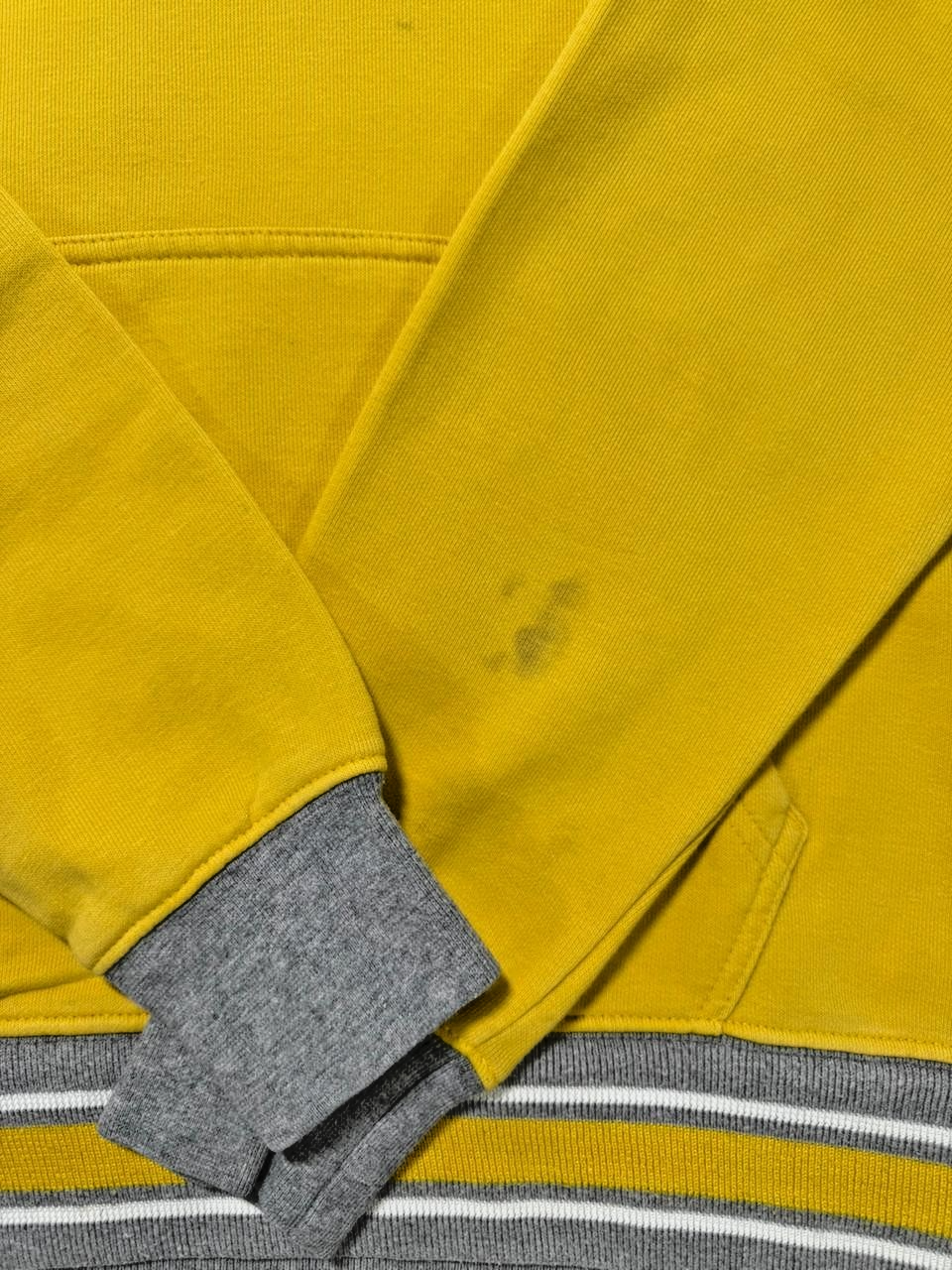 Champion Yellow Reverse Weave Drop Shoulder Pullover Men's Hoodie - Size S