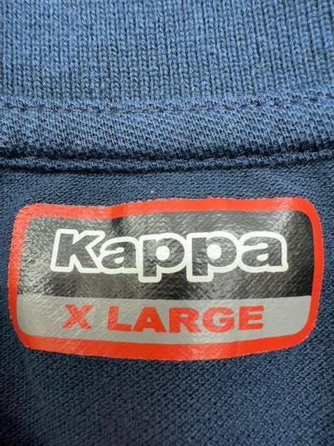 Kappa Men's Navy Polo Shirt XL Short Sleeve Red White Trim Cotton