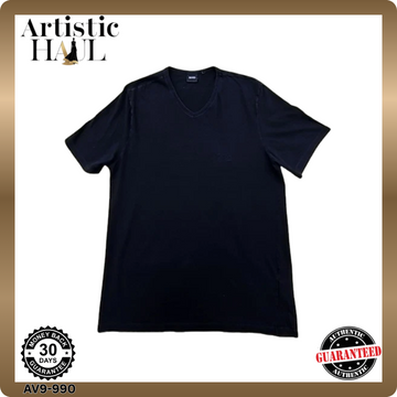 Hugo Boss Black V-Neck Short Sleeve T-Shirt Cotton Blend Men's L
