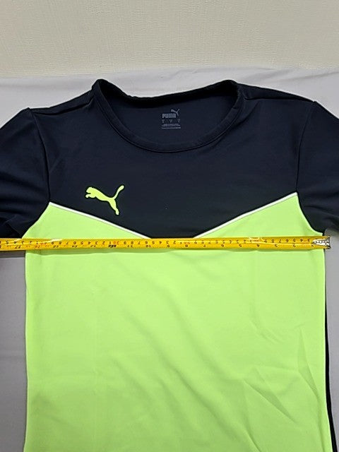 Puma Unisex Black Neon Yellow Drycell T-Shirt Size S Short Sleeve