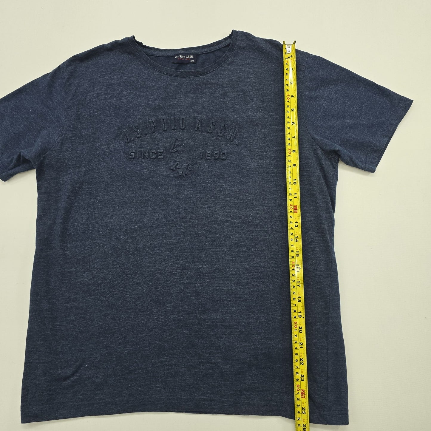 U.S. Polo Assn Men Navy Blue T-Shirt XXL Solid Logo Jersey Crew Neck