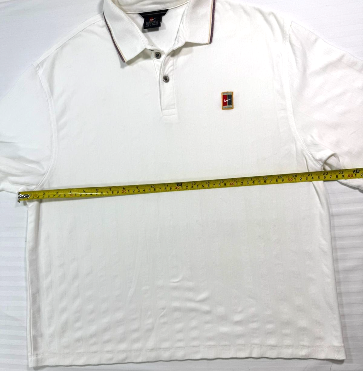 Vintage Nike Tennis Polo Shirt In White Cotton - M