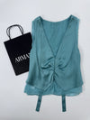 Giorgio Armani Women’s Teal Silk Sleeveless Blouse EU 40