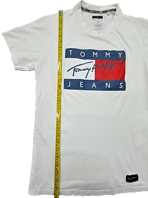 Tommy Hilfiger Women's White Flag Logo T-Shirt XL Regular Fit